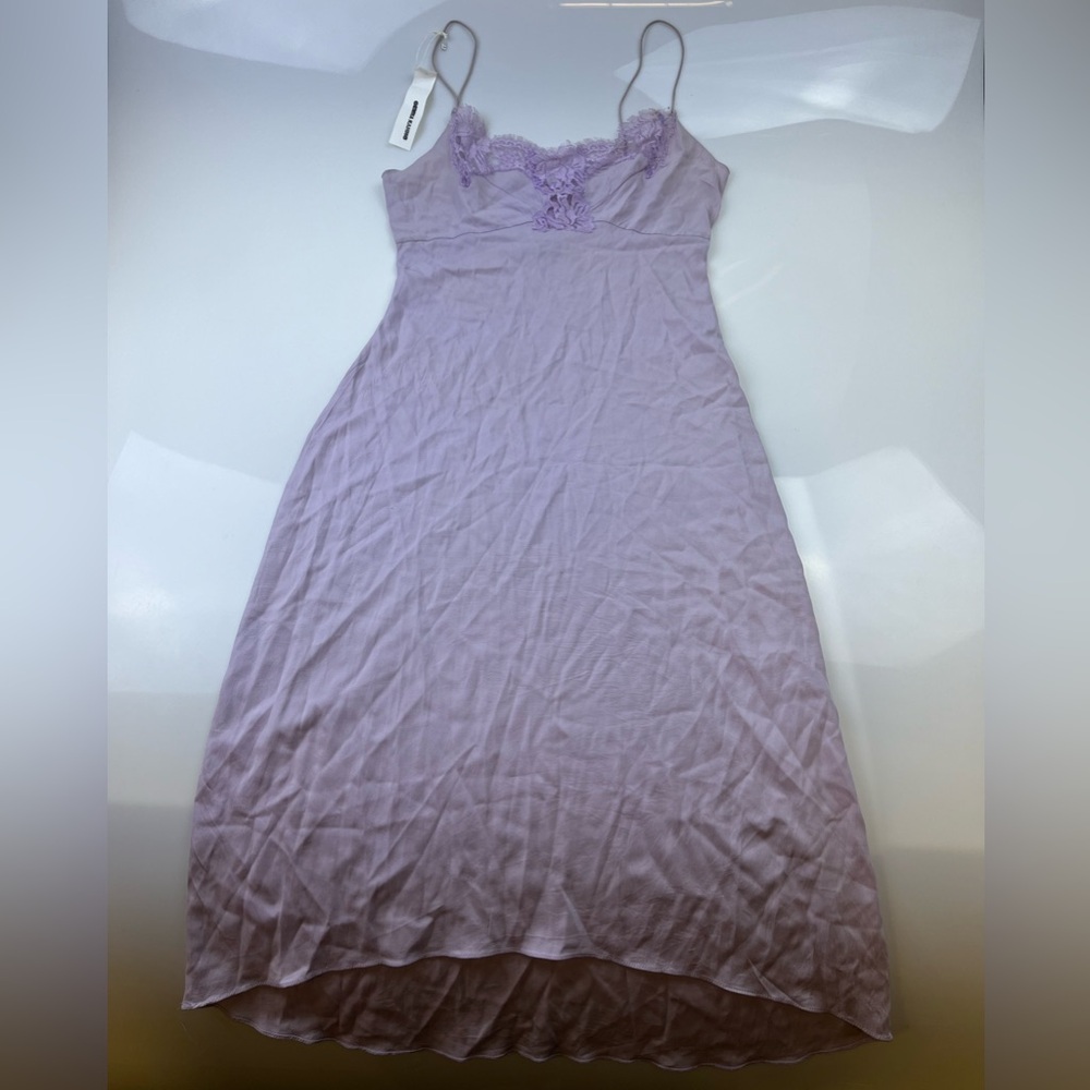 Gemma Kahng Purple Lace Slip Dress N253-16